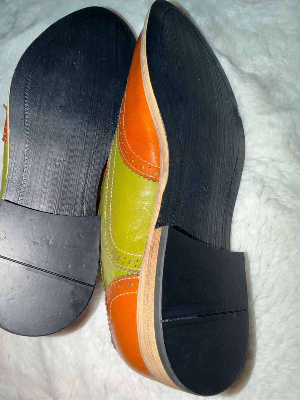 Men’s sz 12 green & tan wingtip spectators - Picture 4 of 4